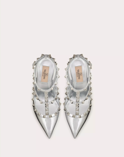 ROCKSTUD MIRROR-EFFECT PUMP WITH MATCHING STRAPS AND STUDS 100MM
